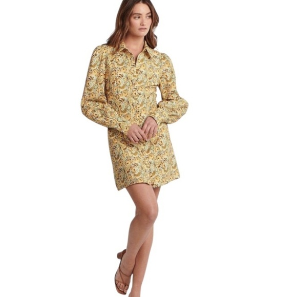 Charlie Holiday Harper Shirt Dress Forest Paisley Medium 6 - Picture 2 of 13
